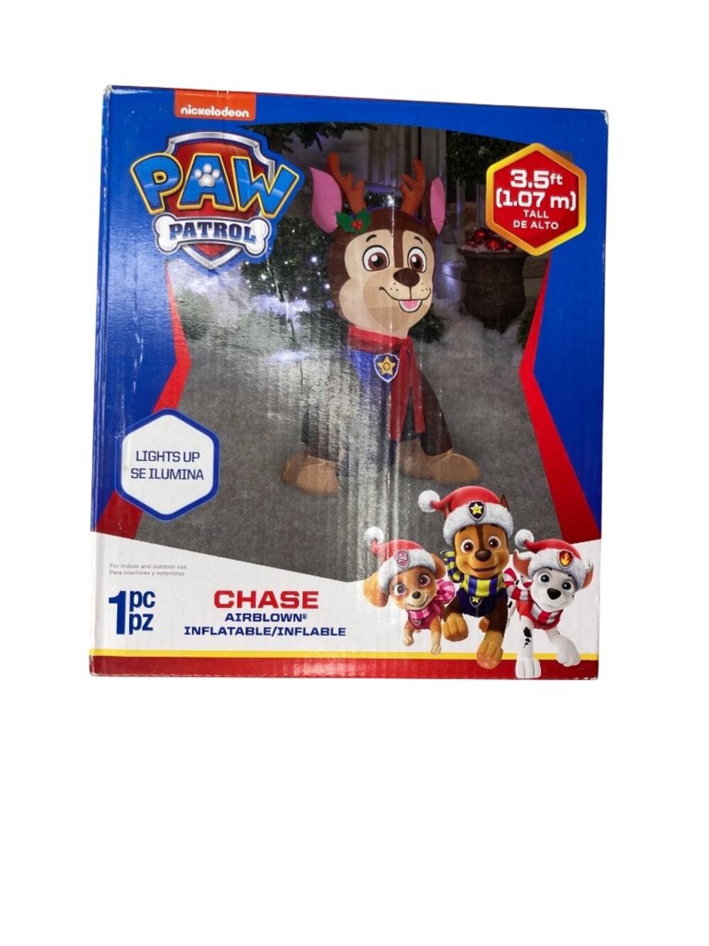 Paw Patrol Chase 3.5 Ft Airblown Inflatable Lights Indoor Outdoor Christmas